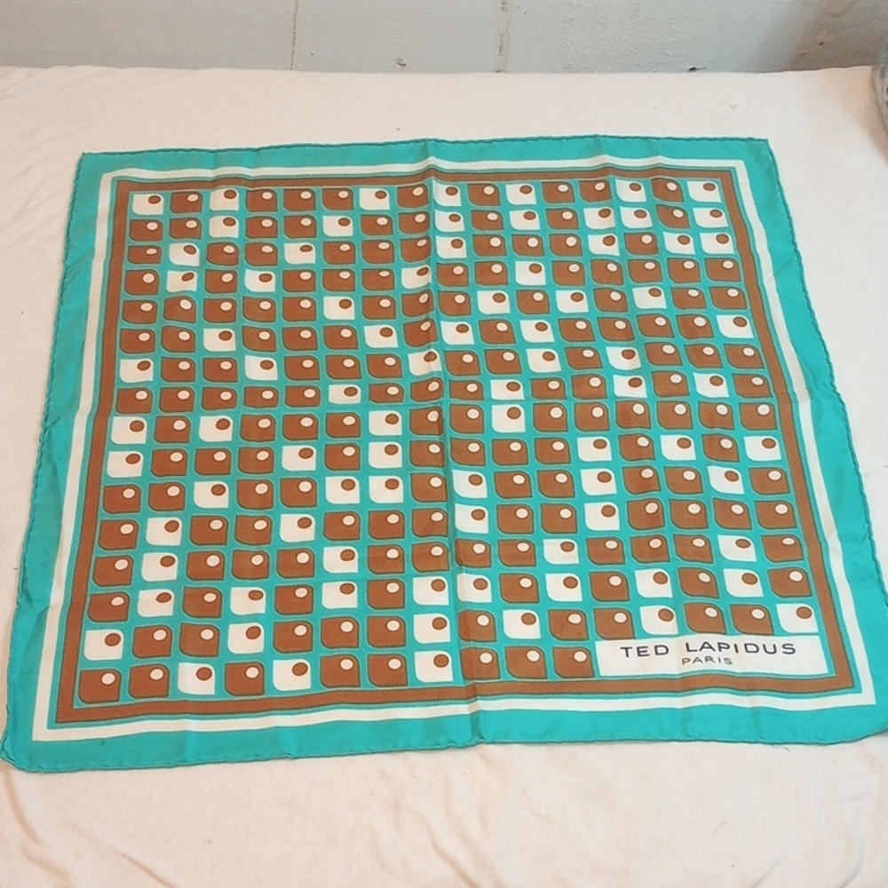 Ted Lapidus Paris Geometric Scarf, Vintage
